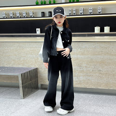 WZH191124-18 طقم جينز قطعتين ( جكيت + بنطلون)