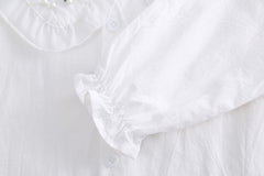 RM0608-21 طقم بناتي 3 قطع ( قميص + فست صوف مورد+ بنطلون جينز )