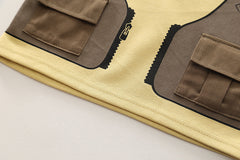 SSX220824-112 طقم ولادي خريفي ربيعي قطعتين ( بلوز قطنية + بنطلون كتان)