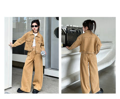 WZH191124-32 طقم جينز قطعتين ( جكيت + بنطلون)