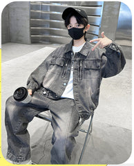 WZH301124-34 طقم ولادي جينز قطعتين ( جكيت + بنطلون)