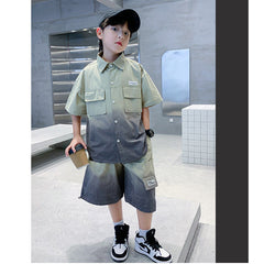 WZH301124-1 طقم صيفي قطعتين ( جكيت + شورت طويل)