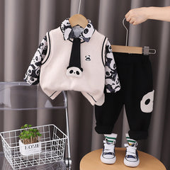 SSX220824-117 طقم 4 قطع ( قميص + فست صوف+ كرافة + بنطلون)