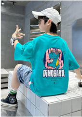 FU14042024-12 طقم ولادي صيفي قطعتين ( بلوزة + بنطلون)