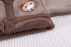 SSX220824-37 طقم ولادي شتوي مبطن فرو ( جكيت + بنطلون + لفحة)