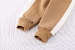 SSX220824-176 طقم قطني ولادي وبناتي قطعتين ( بلوزة + بنطلون ) خريفي ربيعي