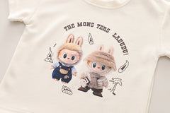 SSN040924-16 طقم صيفي قطن قطعتين ( بلوزة + بنطلون )