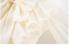 RM1231-03 فستان بناتي مزين بالبرق والشيفون مع ببيونة ستان