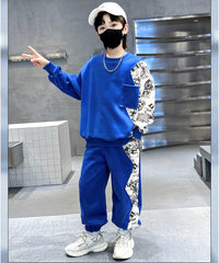 WZH301124-52 بدلة سبورت ولادي قطن قطعتين ( بلوزة + بنطلون)