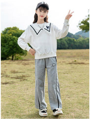 HBC040924-1 بدلة قطنية بناتي قطعتين ( بلوزة + بنطلون)