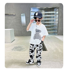 FU14042024-58 طقم صيف بارد قطعتين ( بلوزة + بنطلون)