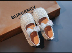 WDY260924-1 حذاء بناتي للمناسبات مزين الستراس والدانتيل