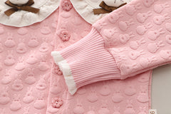 SSN040924-62 طقم بناتي قطن خريفي ربيعي 3 قطع ( جكيت + بلوزة + بنطلون جينز )