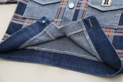 RM231223-39 طقم جينز 3 قطع ( جكيت + بلوز قطنية+ بنطلون)