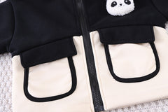 SSX220824-35 ترينج شتوي خريفي تقيل مبطن فرو قطعتين ( جكيت + بنطلون)