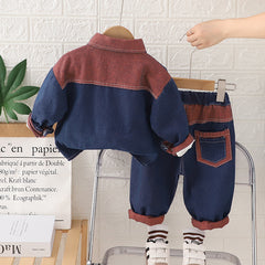 SSX220824-141 طقم جينز 3 قطع ( جكيت + بلوزة + بنطلون )