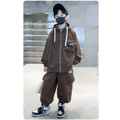 WZ261124-5 ترينج ولادي قطن ربيعي خريفي قطعتين ( جكيت + بنطلون)