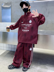 WZH301124-14 ترنج قطن خريفي ربيعي دافي قطعتين ( بلوزة + بنطلون )