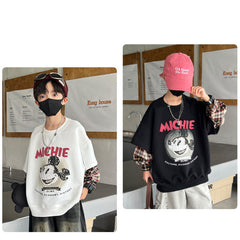 WZH301124-22 هودي ولادي قطن ميكي