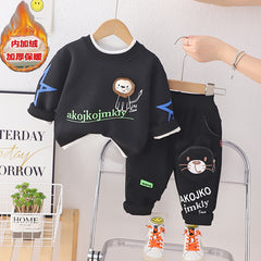 SSX220824-20 طقم شتوي مبطن جواه فرو تقيل قطعتين ( بلوزة + بنطلون)