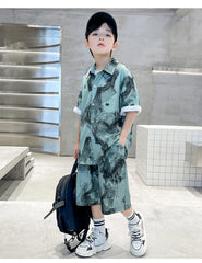 WZH301124-55 طقم ولادي صيفي قطعتين ( قميص + بنطلون)