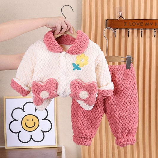 SSX220824-45 بجامة تقيلة جدا بناتي خامة ممتازة غسيل ولبس قطعتين ( جكيت + بنطلون)