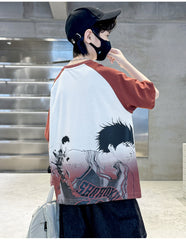 WZH301124-2 بلوزة رسم انمي فادي قطن اصلي 100%