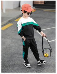 WZS040924-2 طقم سبورت قطن خريفي قطعتين ( بلوزة + بنطلون )