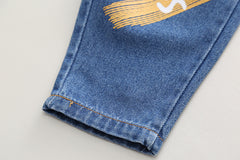 RM0608-20 طقم ولادي قطعتين ( بلوزة قطنية + بنطلون جينز )