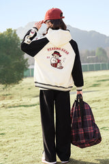 RM090424-3 بدلة سبورت قطني بناتي 3 قطع ( بلوزة + جكيت + بنطلون )