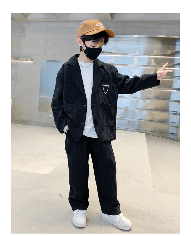 RM1227-26 طقم رسمي بجي قطعتين ( جكيت + بنطلون)