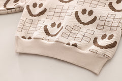 SSX220824-60 طقم ولادي شتوي تقيل مبطن فرو بالكامل قطعتين ( بلوزة + بنطلون)