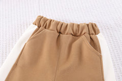 SSX220824-176 طقم قطني ولادي وبناتي قطعتين ( بلوزة + بنطلون ) خريفي ربيعي