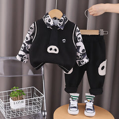 SSX220824-117 طقم 4 قطع ( قميص + فست صوف+ كرافة + بنطلون)