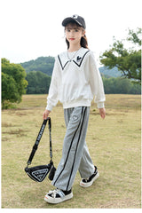 HBC040924-1 بدلة قطنية بناتي قطعتين ( بلوزة + بنطلون)