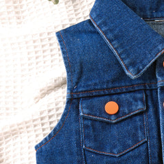 EU120424-50 طقم أفرهول بناتي مع جكيت جينز فخم