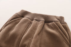 SSX220824-60 طقم ولادي شتوي تقيل مبطن فرو بالكامل قطعتين ( بلوزة + بنطلون)