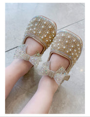 WDY260924-1 حذاء بناتي للمناسبات مزين الستراس والدانتيل