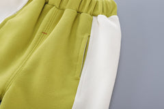 SSX220824-181 ترينج قطن دافي ربيعي خريفي قطعتين ( بلوزة + بنطلون)