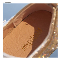 WDY260924-1 حذاء بناتي للمناسبات مزين الستراس والدانتيل