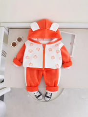 SSN040924-13 طقم بناتي شتوي مبطن فرو من الداخل قطعتين ( جكيت + بنطلون )