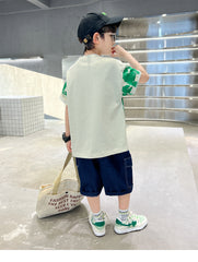 FU14042024-13 طقم ولادي قطعتين ( بلوزة + بنطلون)