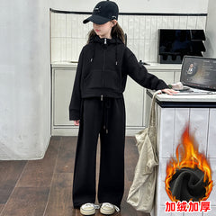 WZH191124-2 ترينج شتوي تقيل مبطن فرو (جكيت+ بنطلون)