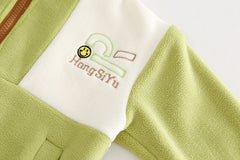 SSX220824-48P طقم ولادي شتوي تقيل مبطن فرو بالكامل قطعتين ( بلوزة + بنطلون)