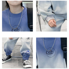 WZH301124-47 ترينج قطعتين قطن اصلي ربيعي خريفي (بلوزة + بنطلون)