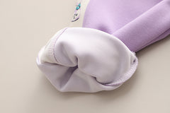 SSN040924-7 طقم بناتي قطن دافي خريفي ربيعي 3 قطع ( جكيت + بنطلون + حقيبة )