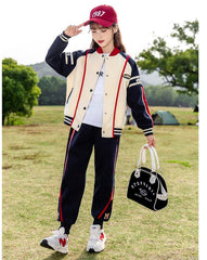 HBC040924-10 طقم بناتي شتوي مبطن فرو قطعتين ( جكيت + بنطلون)