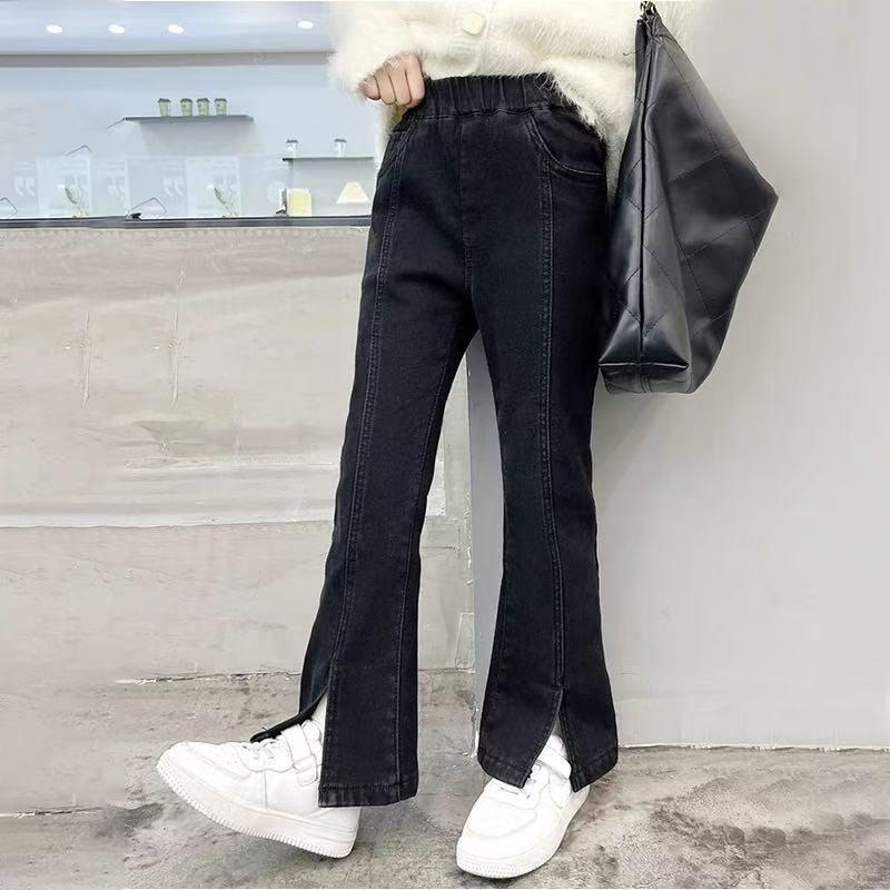 RM110825-11 بنطلون جينز اسود قصة عصرية