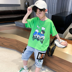 FU14042024-48 طقم ولادي قطعتين ( بلوزة + بنطلون)