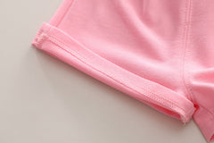 SSN040924-11 طقم بناتي صيفي قطعتين ( بلوزة + بنطلون)